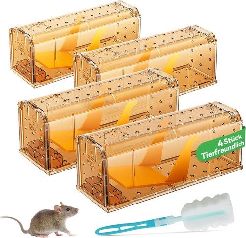 Lebendfalle maus 4er set braun - set,