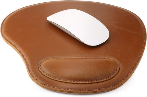Londo leder oval mouspad - leder, mit
